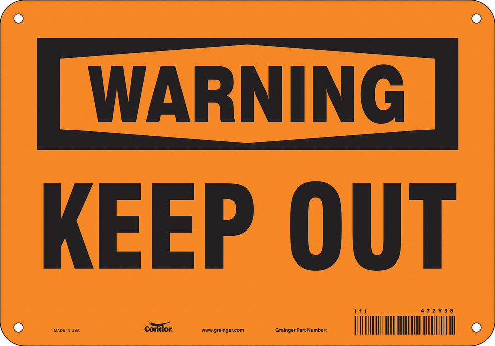 Safety Sign 7 in x 10 in Polyethylene