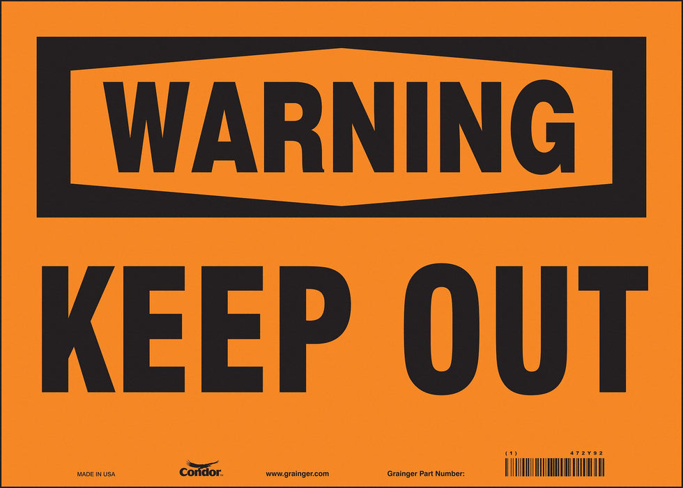 Safety Sign 10 in x 14 in Vinyl