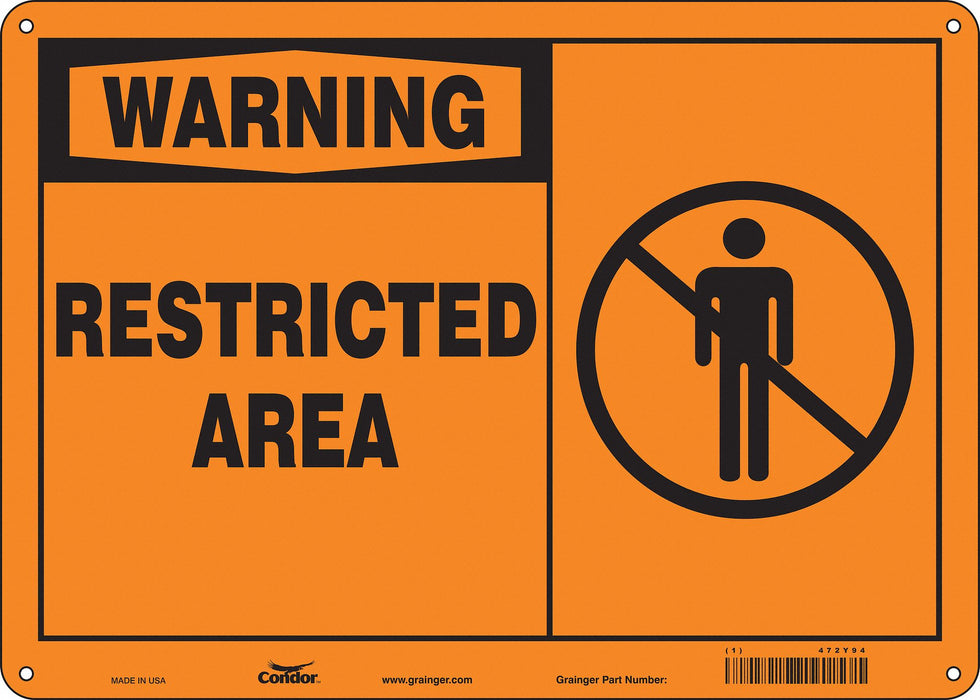 Safety Sign 10 in x 14 in Aluminum