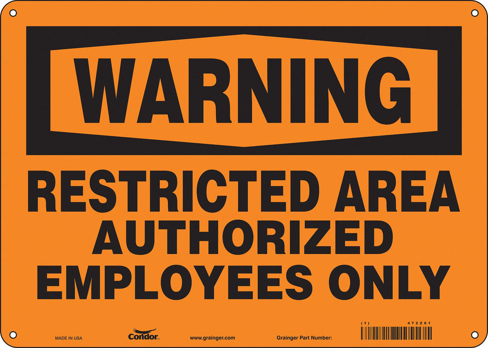 Safety Sign 10 inx14 in Aluminum