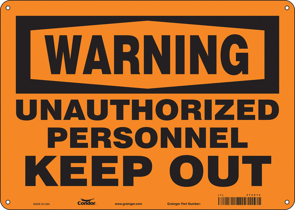Safety Sign 10 in x 14 in Polyethylene