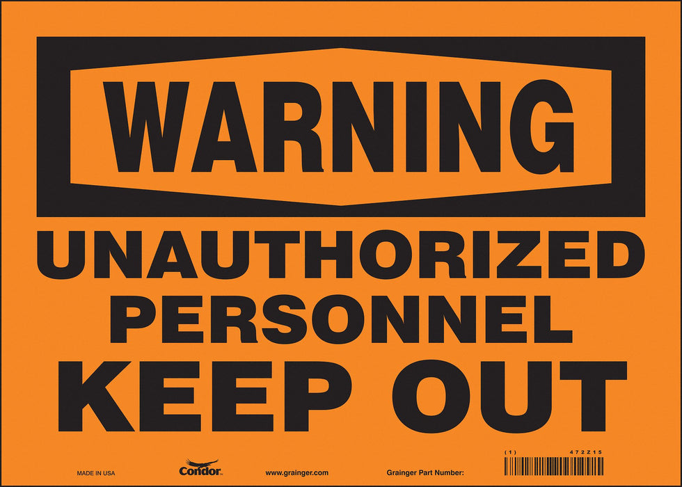 Safety Sign 10 in x 14 in Vinyl