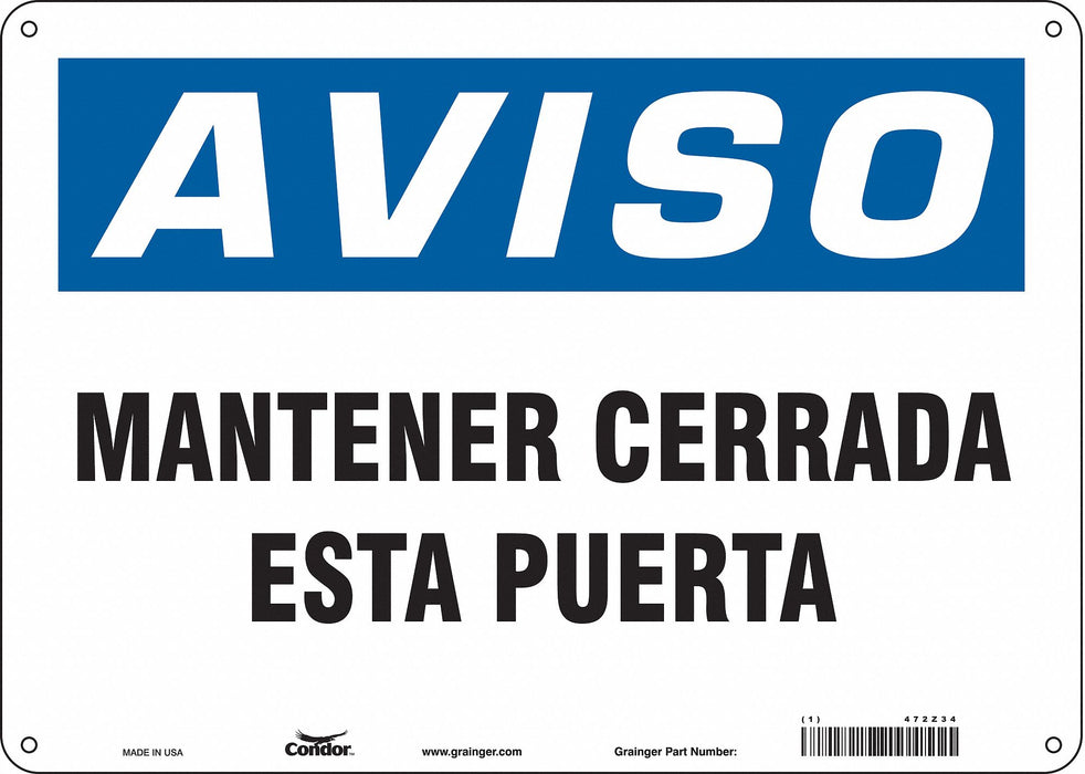 Safety Sign 10 in x 14 in Polyethylene
