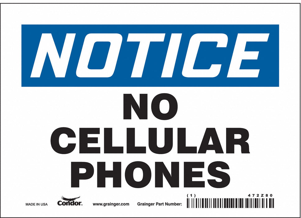 Safety Sign 5 in x 7 in Vinyl