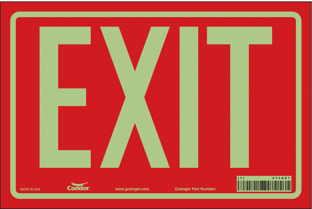 Safety Sign 8 in x 12 in Glow Vinyl