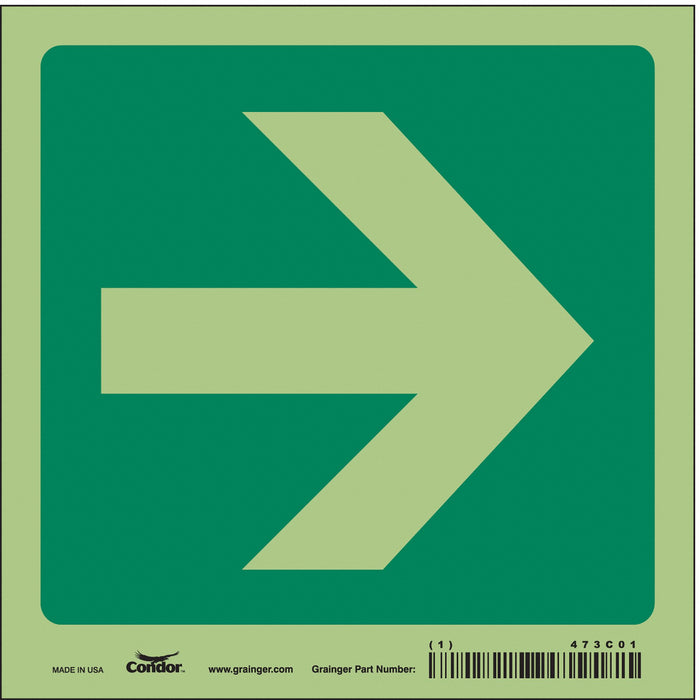 Safety Sign 6 in x 6 in Glow Vinyl