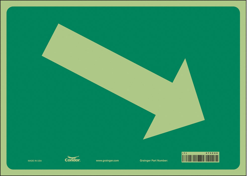 Safety Sign 10 in x 14 in Glow Vinyl