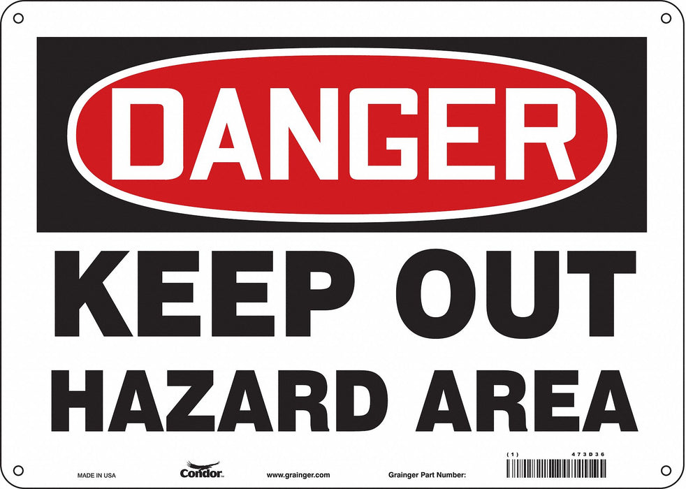 Safety Sign 10 in x 14 in Aluminum