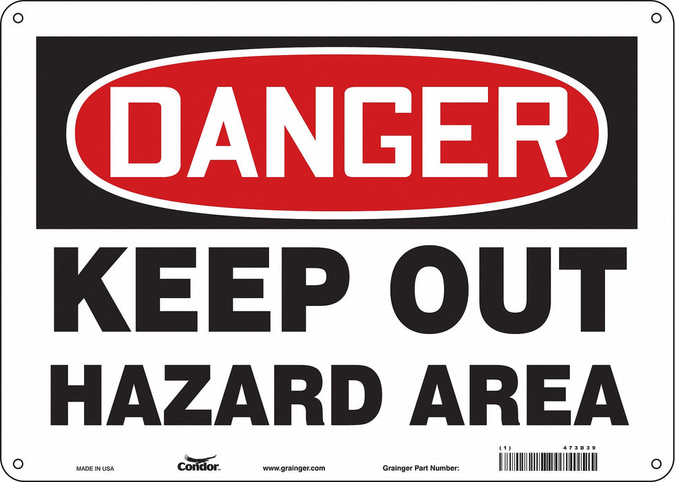 Safety Sign 10 in x 14 in Polyethylene
