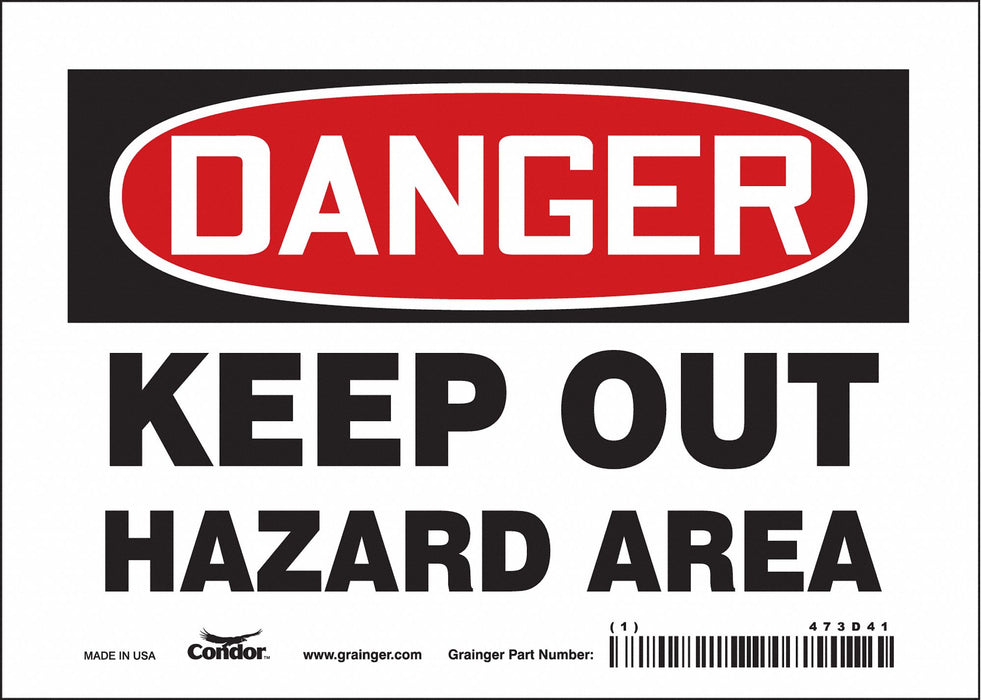 Safety Sign 5 in x 7 in Vinyl