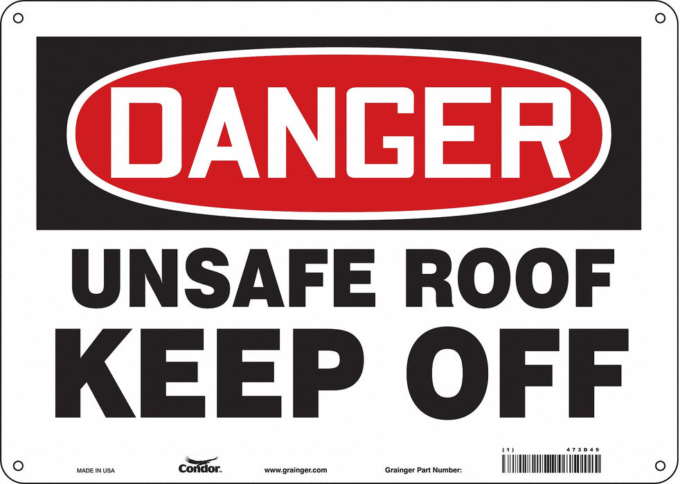 Safety Sign 10 in x 14 in Polyethylene