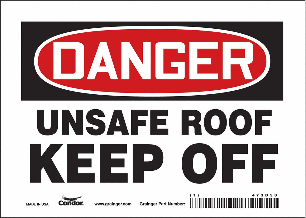 Safety Sign 5 in x 7 in Vinyl