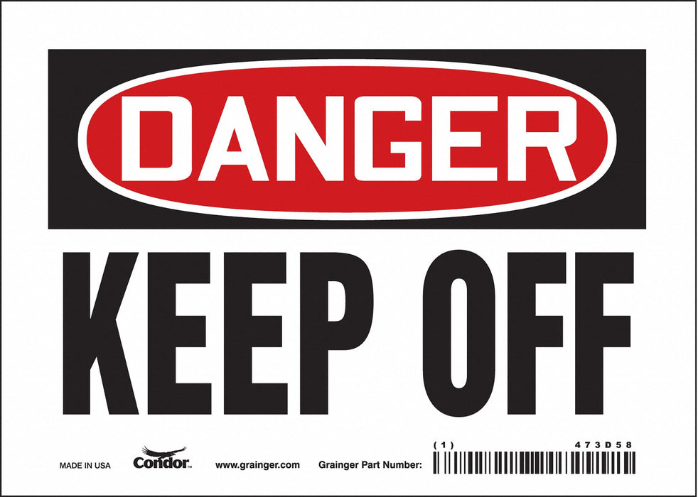 Safety Sign 5 in x 7 in Vinyl