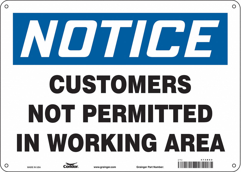 Safety Sign 10 in x 14 in Aluminum