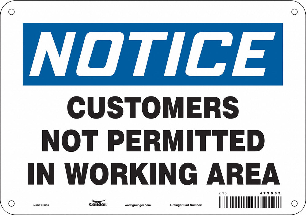 Safety Sign 7 in x 10 in Polyethylene