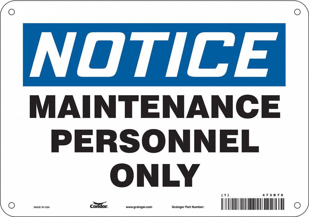 Safety Sign 7 inx10 in Polyethylene