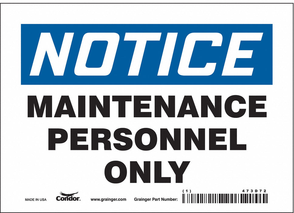 Safety Sign 5 in x 7 in Vinyl