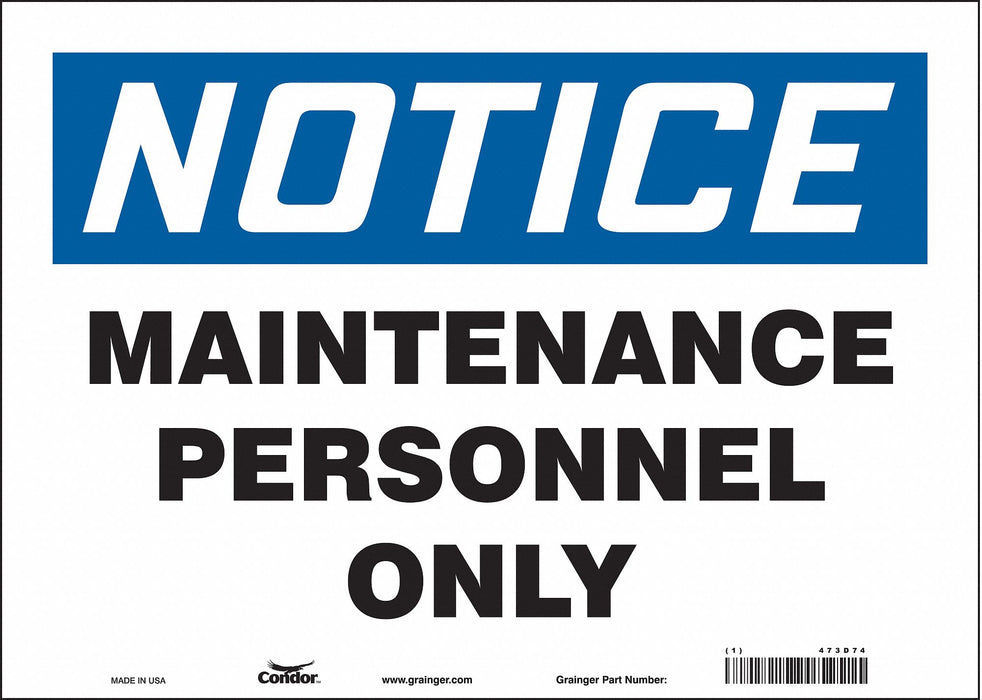 Safety Sign 10 inx14 in Vinyl