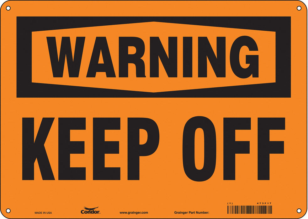 Safety Sign 10 in x 14 in Polyethylene