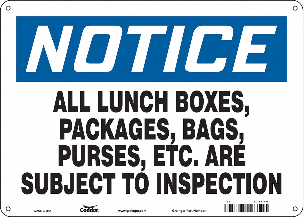 Safety Sign 10 in x 14 in Aluminum
