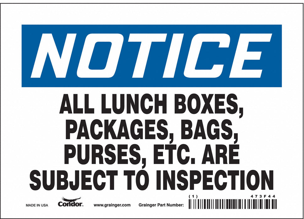 Safety Sign 5 in x 7 in Vinyl