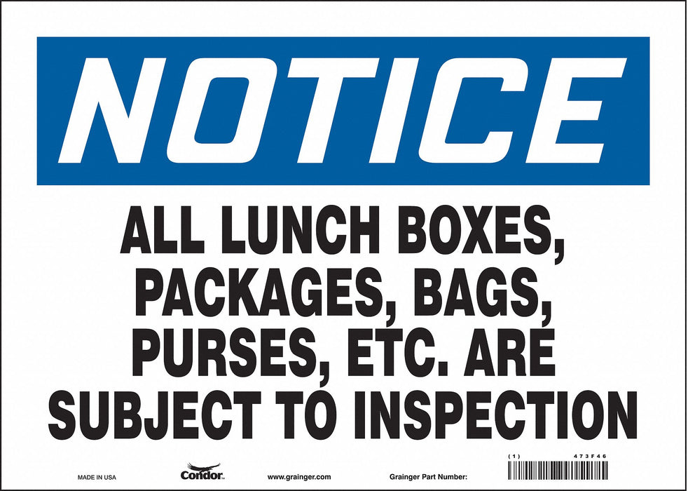 Safety Sign 10 in x 14 in Vinyl