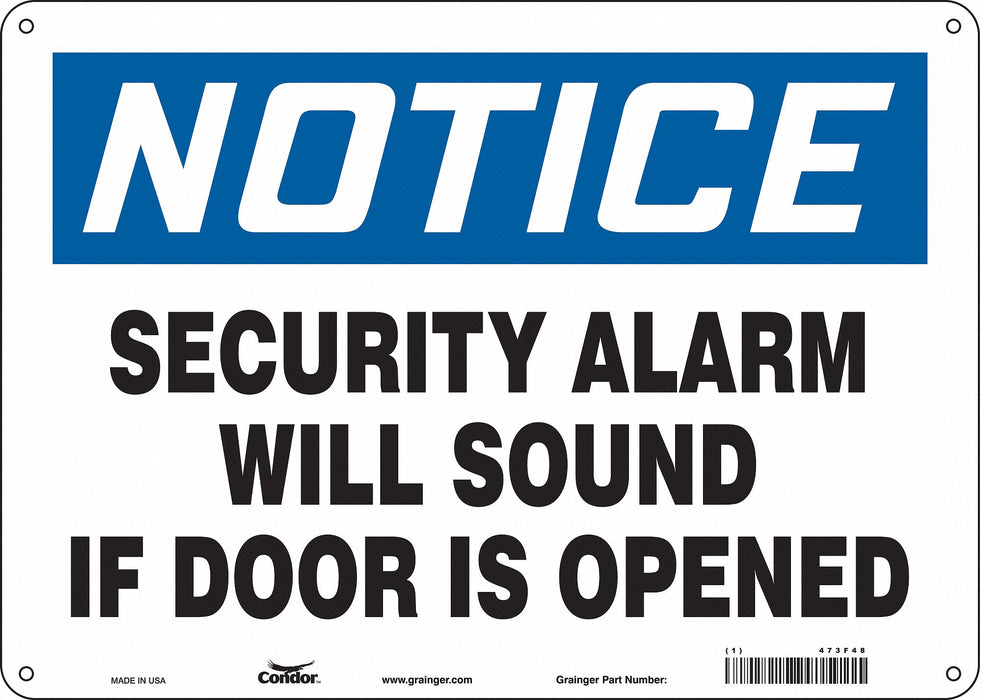 Safety Sign 10 in x 14 in Aluminum