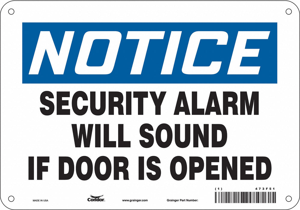 Safety Sign 7 in x 10 in Polyethylene