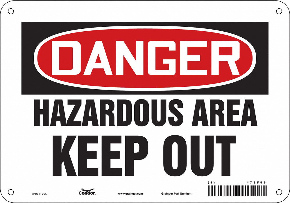 Safety Sign 7 in x 10 in Polyethylene