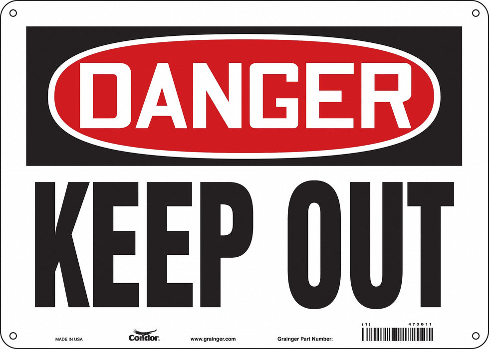 Safety Sign 10 in x 14 in Aluminum
