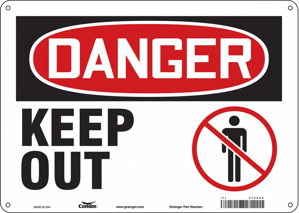 Safety Sign 10 in x 14 in Polyethylene