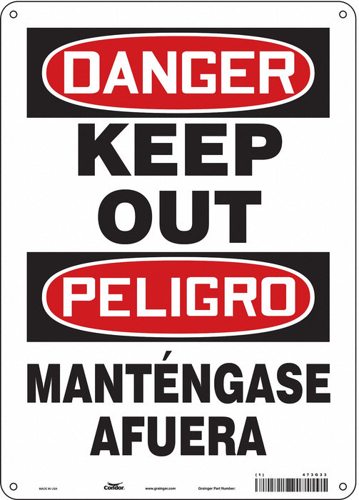 Safety Sign 14 inx10 in Aluminum