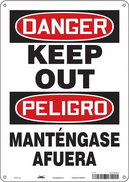 Safety Sign 14 inx10 in Polyethylene
