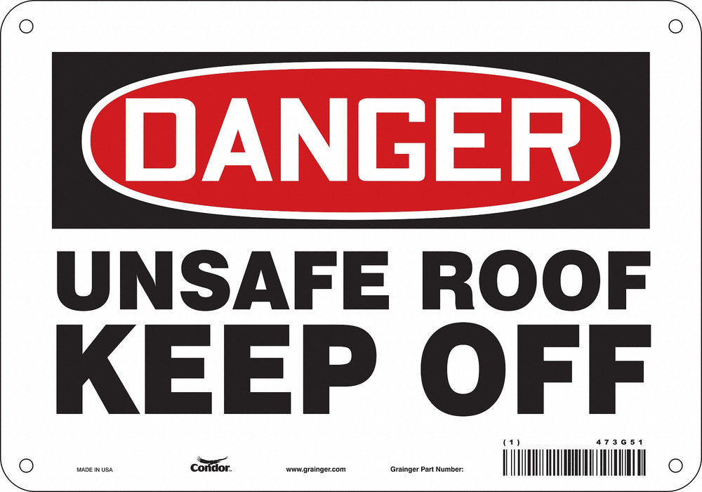 Safety Sign 7 inx10 in Polyethylene