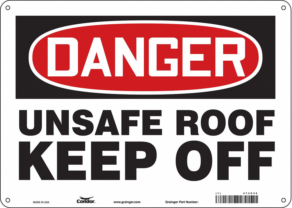 Safety Sign 10 in x 14 in Polyethylene