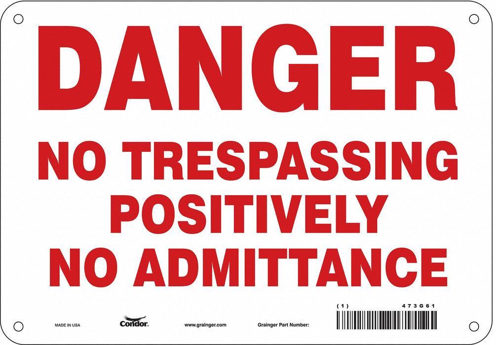 Safety Sign 7 in x 10 in Aluminum