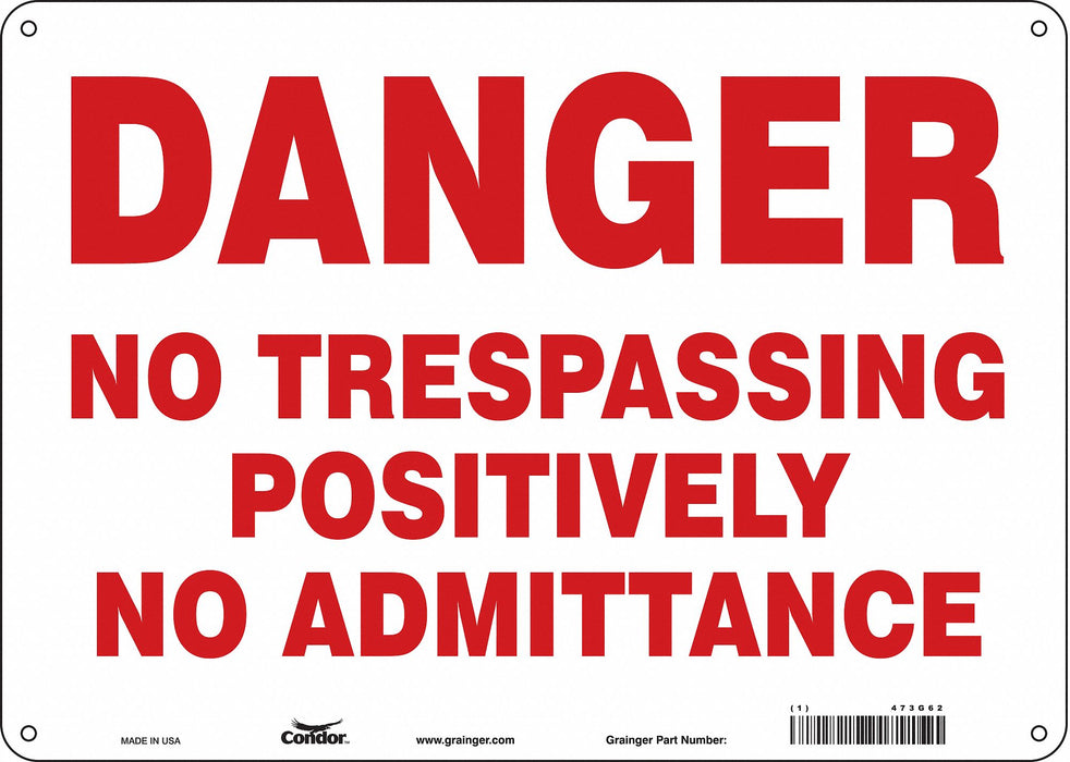 Safety Sign 10 in x 14 in Aluminum