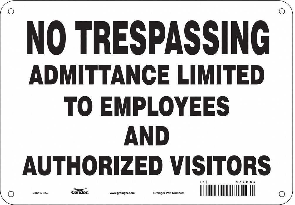 Safety Sign 7 in x 10 in Polyethylene