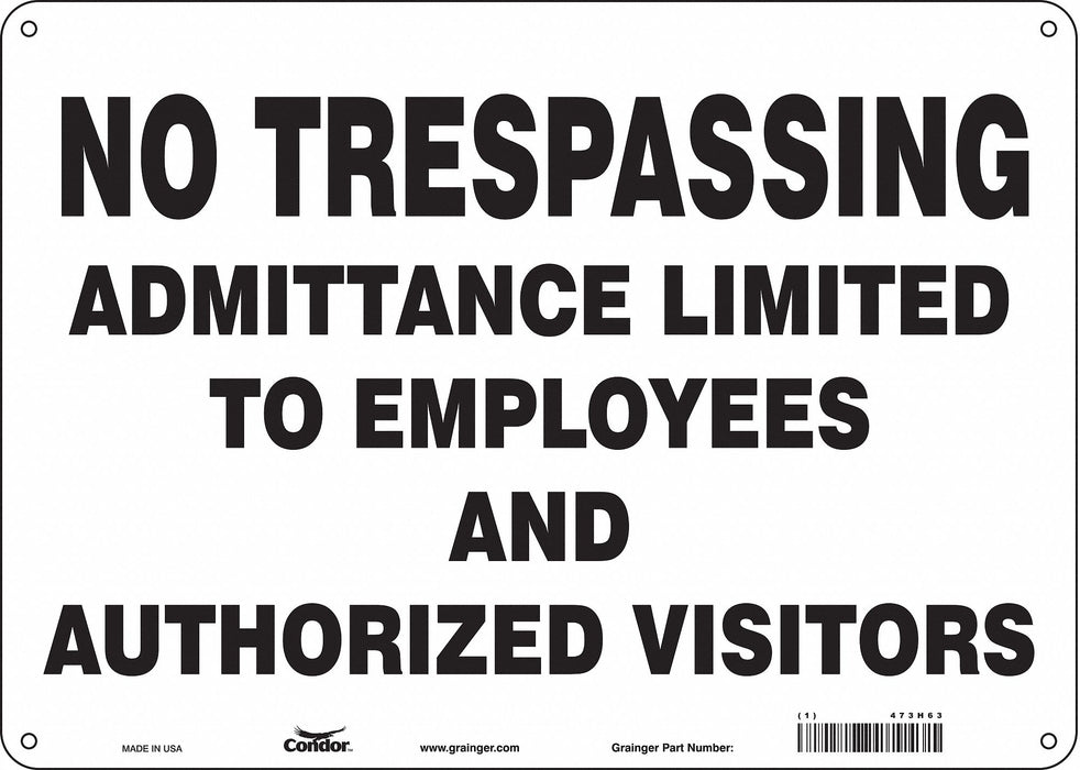 Safety Sign 10 in x 14 in Polyethylene