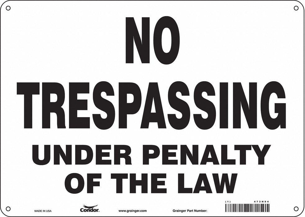 Safety Sign 10 inx14 in Aluminum