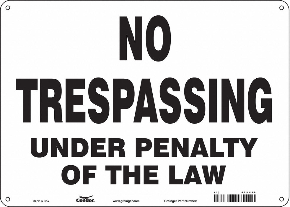 Safety Sign 10 in x 14 in Polyethylene