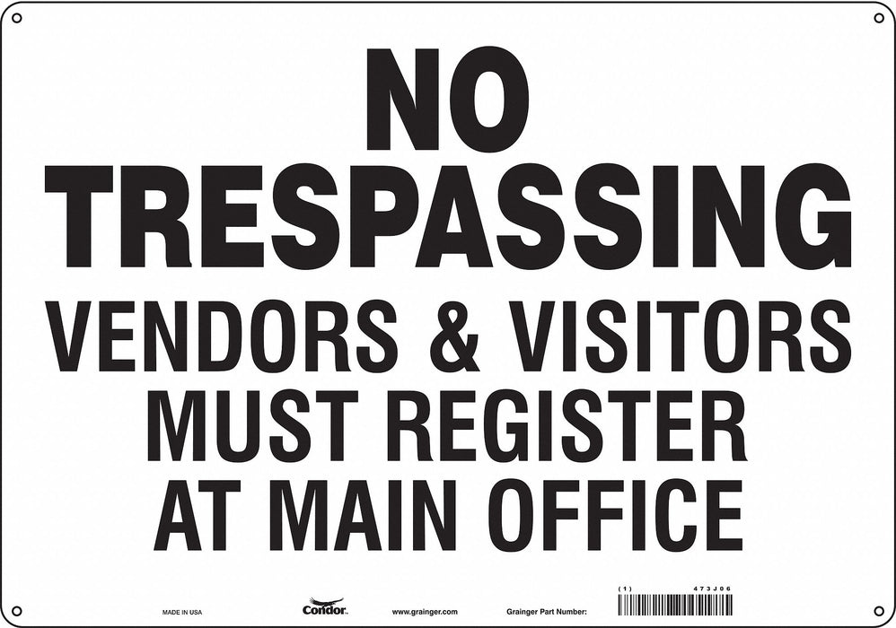 Safety Sign 14 in x 20 in Aluminum