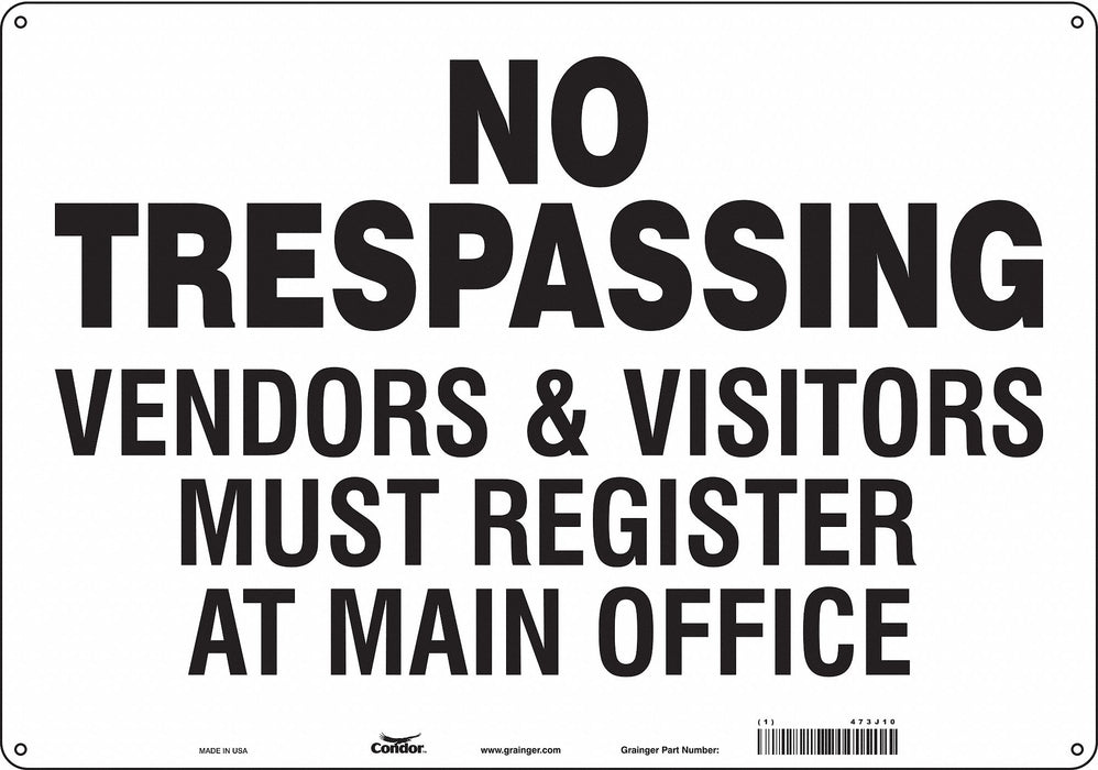 Safety Sign 14 in x 20 in Polyethylene