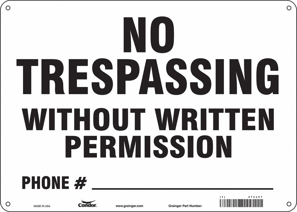 Safety Sign 10 in x 14 in Polyethylene