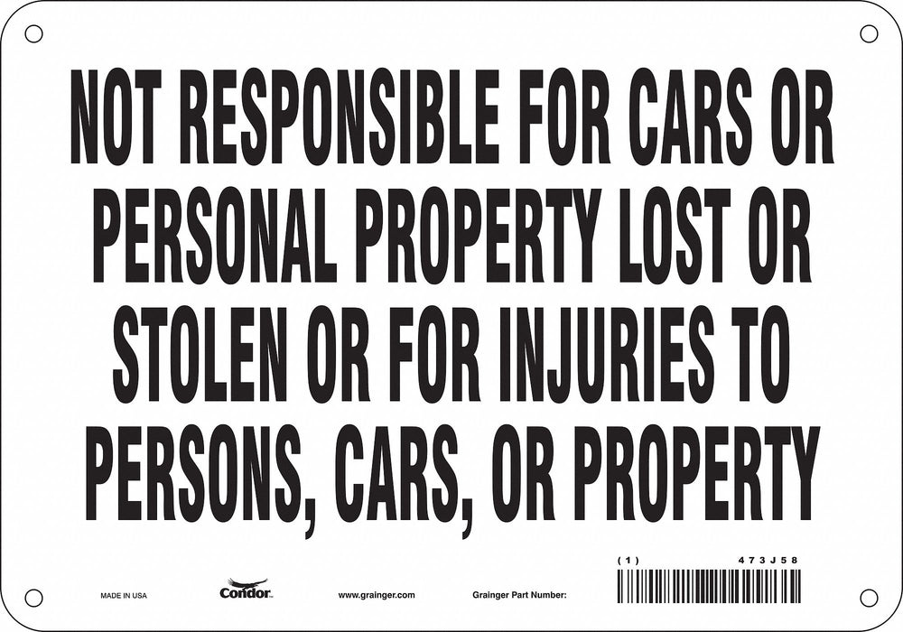Safety Sign 7 in x 10 in Polyethylene