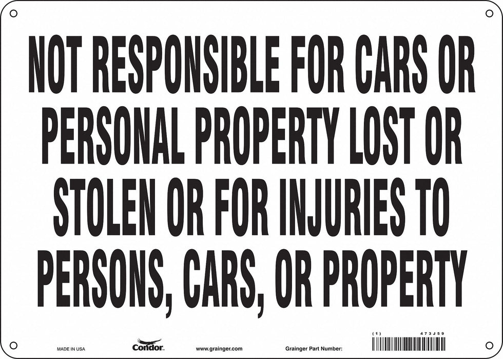 Safety Sign 10 in x 14 in Polyethylene