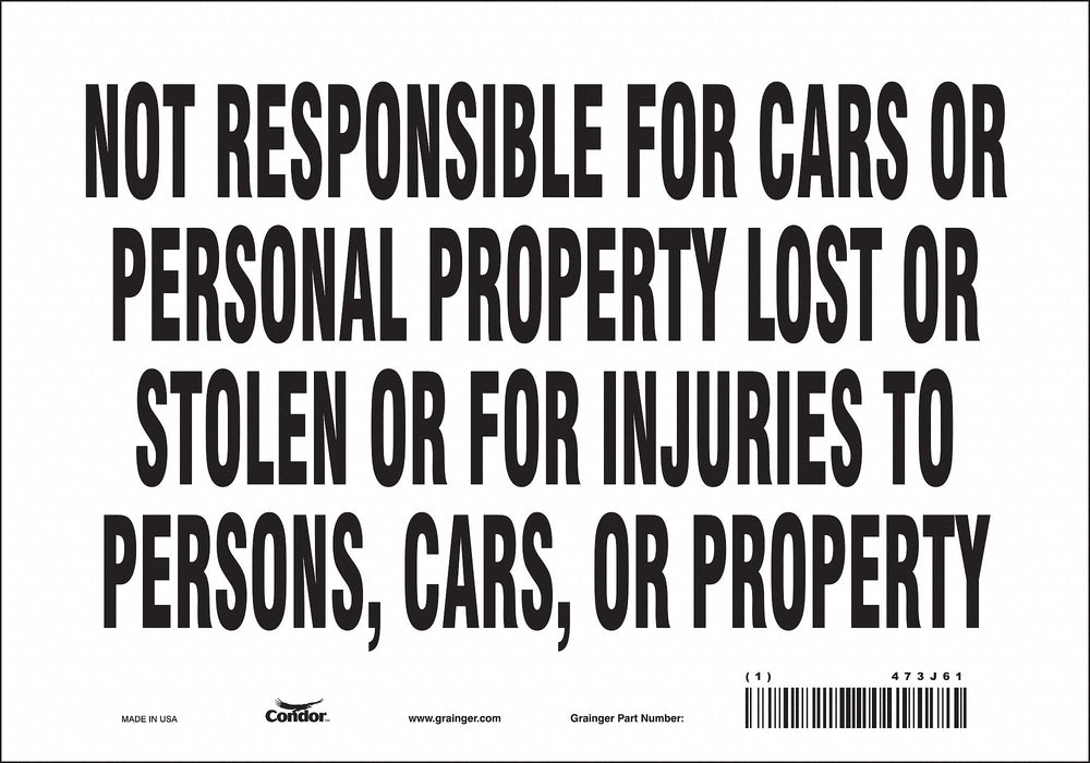 Safety Sign 7 in x 10 in Vinyl