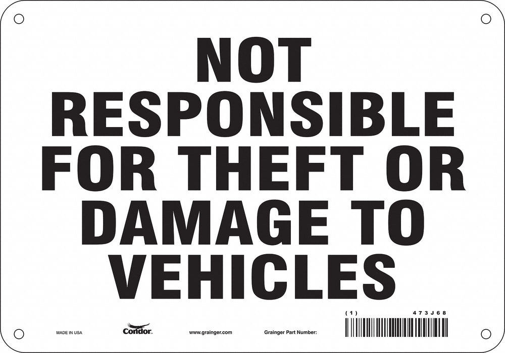 Safety Sign 7 in x 10 in Polyethylene