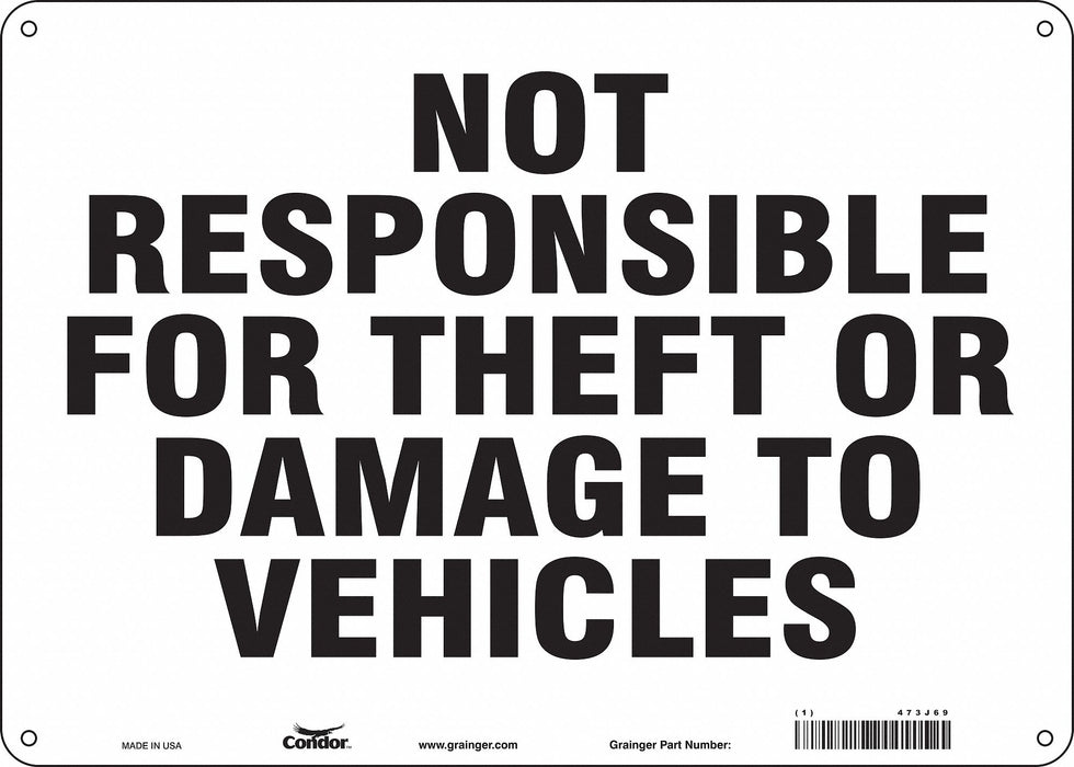 Safety Sign 10 in x 14 in Polyethylene