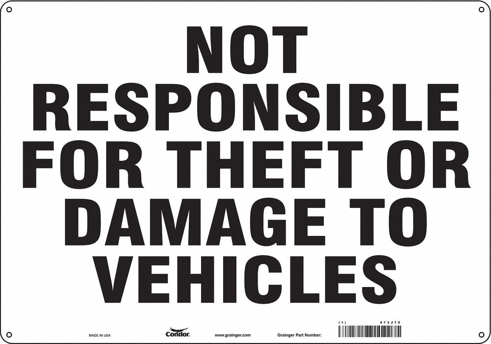 Safety Sign 14 in x 20 in Polyethylene